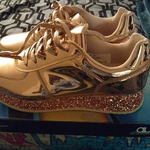 Gold glitter sneakers